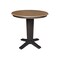 International Concepts 36 in. Solid Wood Round Top Pedestal Dining Table with 4 Chairs in Hickory/Washed Coal K45-36RT-23B-C617-4 - alternate 3